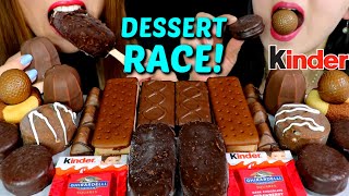 Asmr leftover dessert race (kinder chocolate, dark chocolate ice cream
bars, cake, donuts, covered marshmallows 리얼사운드 먹방
purchase these d...