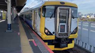 【4K】京葉線 E257系500番台NB-04編成 特急わかしお9号安房鴨川行き 新木場駅通過