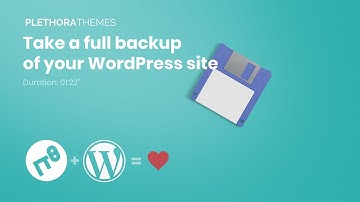 Take a full backup of your WordPress site