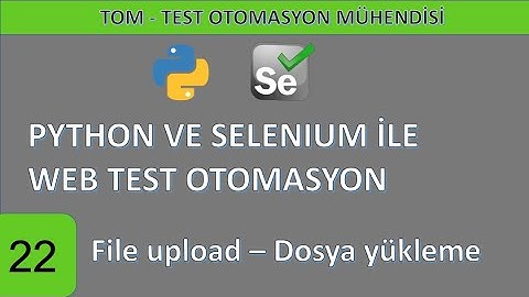 Python ve Selenium ile web test otomasyonu-22: File upload (Dosya yükleme)