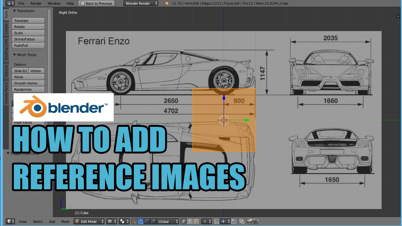 Reference import. Blueprint Blender. Ссылка на Blueprint Mesh. How to Import image in Blender. Project->add reference.