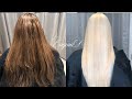 Blonde Transformation From Brown Using Aveda Enlightener Olaplex and BBO Bonding solution