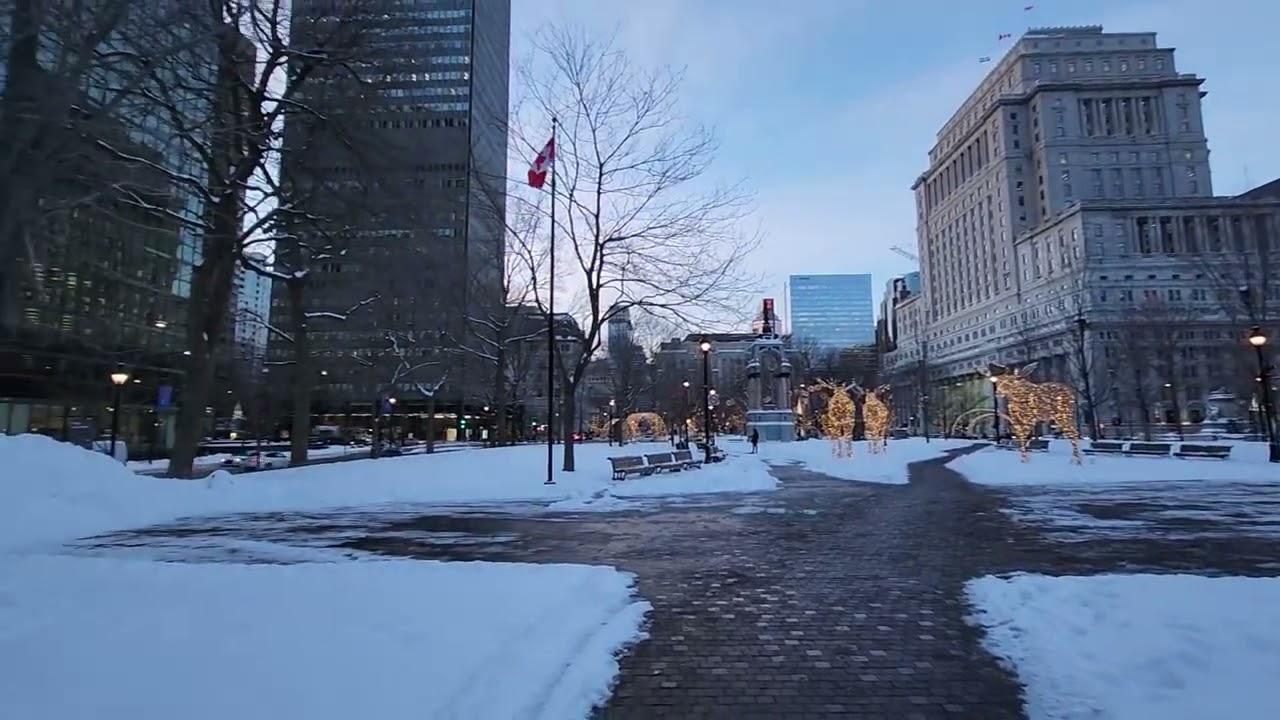Montreal, winter walk in the heart of downtown, Jan 2024