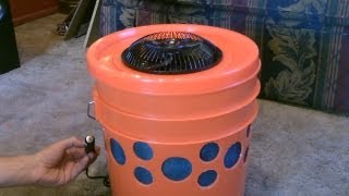 Homemade Evap. Air Cooler - The '5 Gallon Bucket' Swamp Cooler! DIY - can be solar powered!