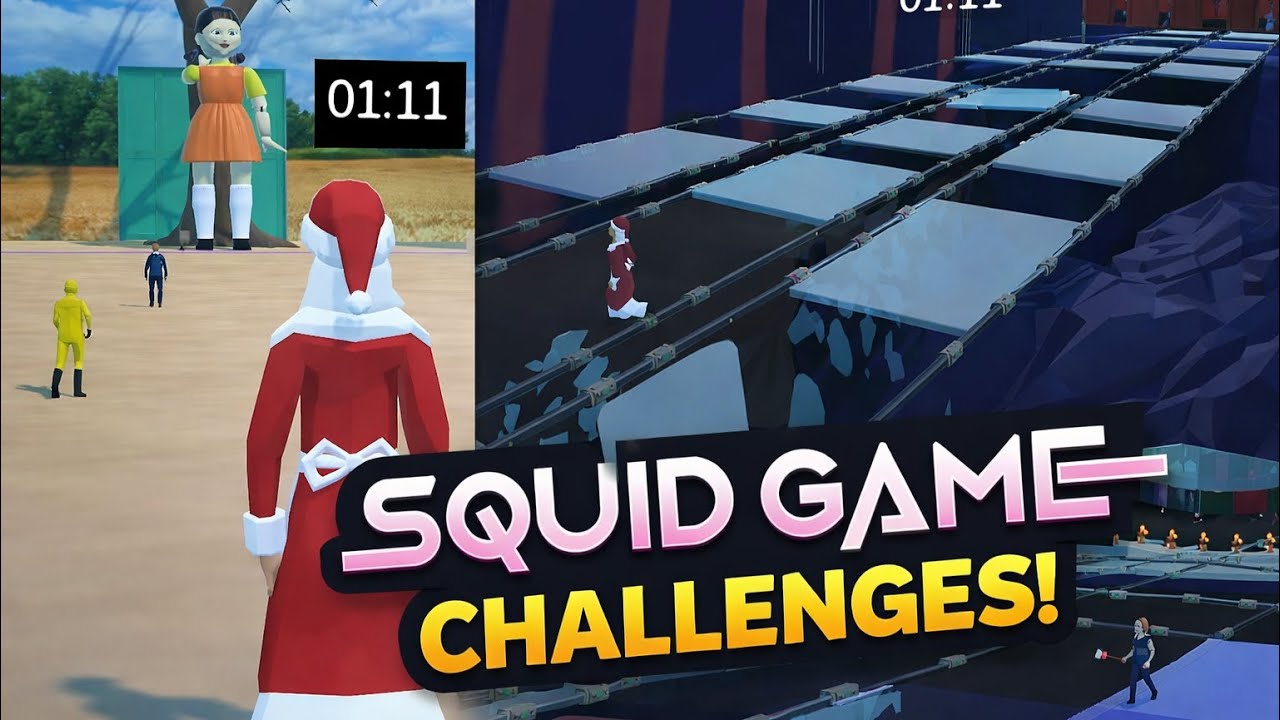 I Survived Squid Game Challenges 😨 | Glass Bridge Game