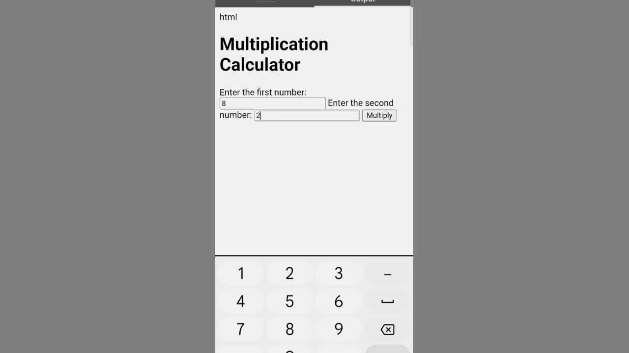 Multiplication code in html youtube