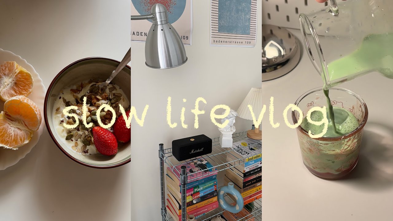 Видеоблог о размеренной жизни | Романтичные утра, завтраки, клубничный холодный чай матча с пенко...