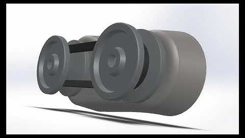 Continuously variable transmission (pulley and belt), SOLIDWORKS animation.