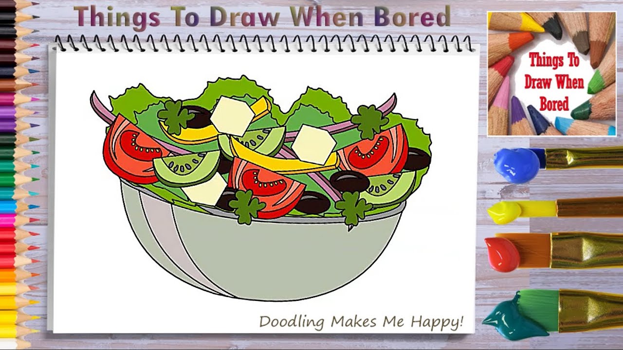 How To Draw A Salad Step By Step How To Draw A Salad Step By Step Easy
