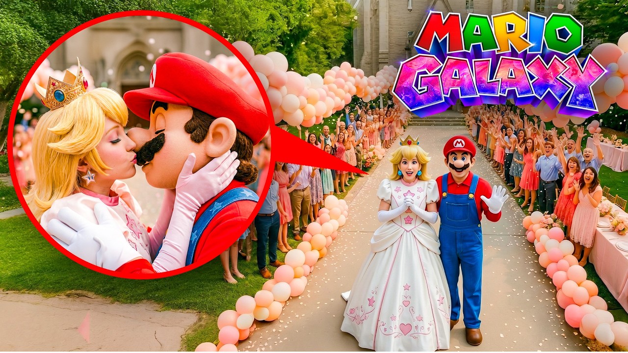 DRONE catches MARIO and PRINCESS PEACH getting MARRIED in REAL LIFE! (SUPER MARIO GALAXY MOVIE)
