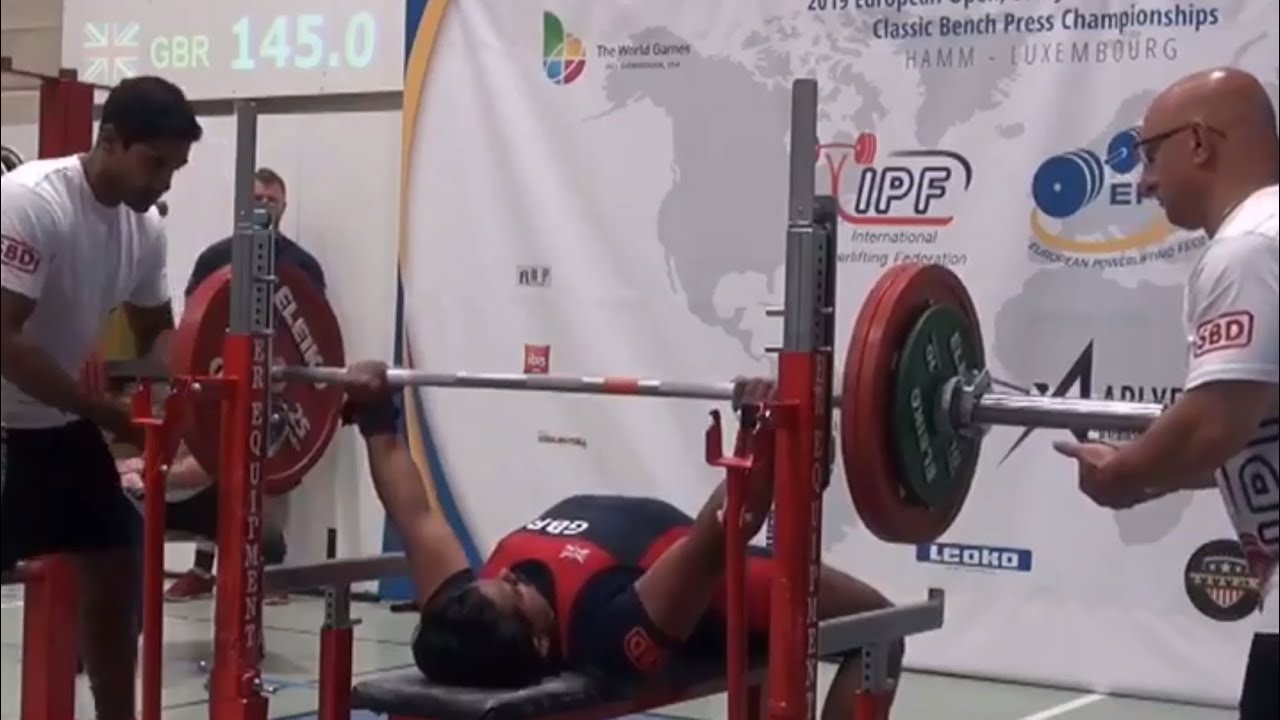 Raghul Parthipan 74kg Junior Class - European Bench Press Championships 2019