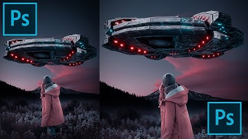 Space Ship And Girl. Photo Manipulation Tutorial In Photoshop