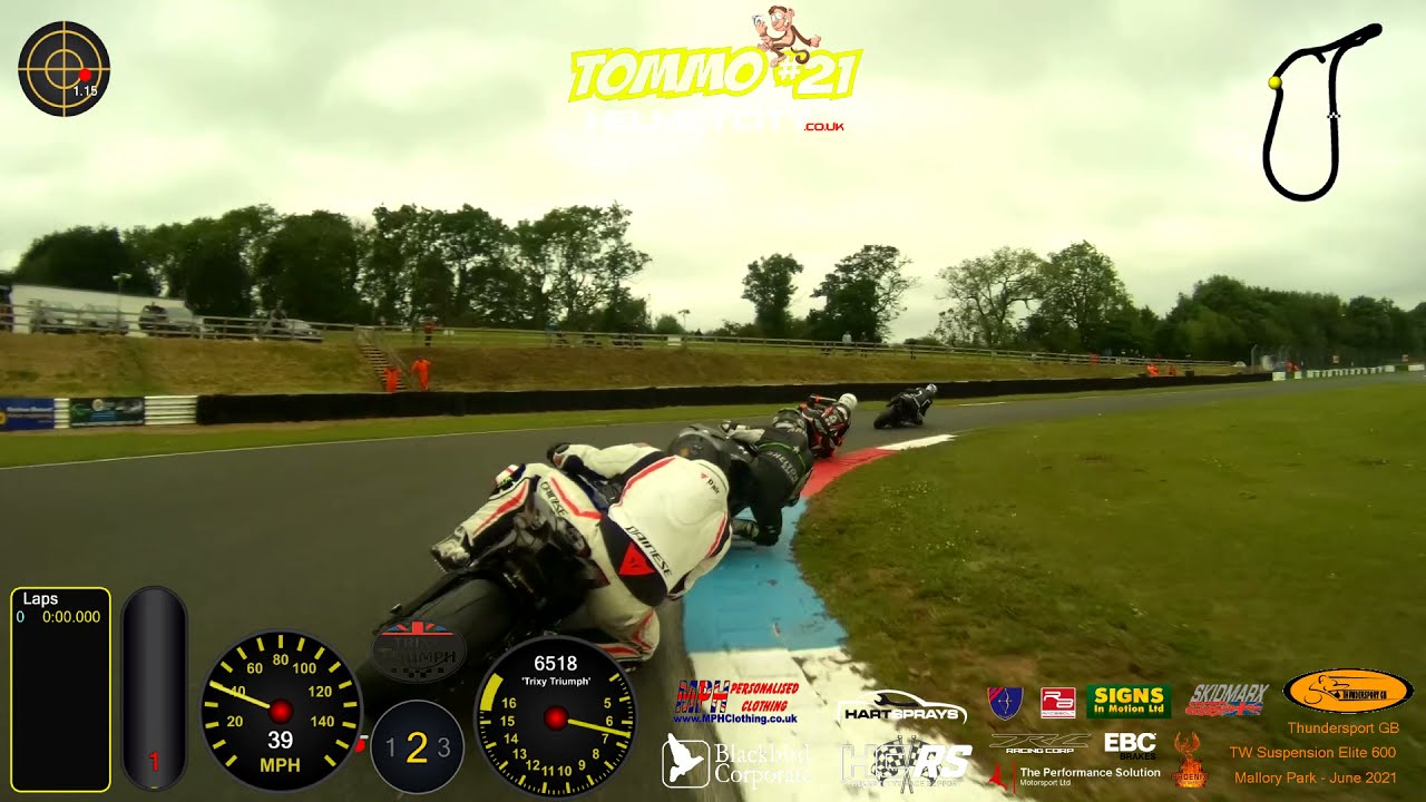 Mallory Park - Onboard Triumph Daytona 675 - 2021 - Thundersport GB Elite 600 - Tommo#21