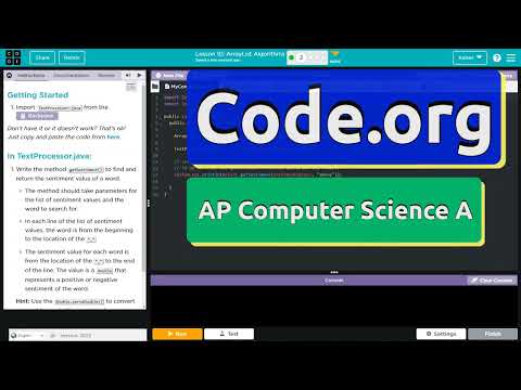 Code.org Lesson 10.2 ArrayList Algorithms | Tutorial with Answers | CSA Unit 6