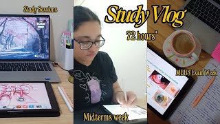 ​I studied for 72 HOURS : Surviving MIDTERMS ☕️📚 | MBBS Exams 🩺 | Study Vlog 📖