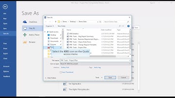 File your document into KRIS Record and Document Management System using Save As