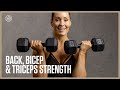 40MIN Upper Body Strength Workout (Back, Bi's & Tri's) // Day 40: HR12WEEK 5.0