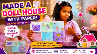 Create cute paper doll house 🏡 for kids / craft diy