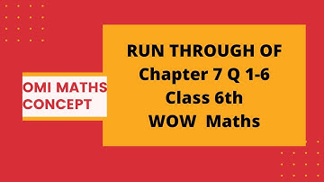 Run through of chapter 7 Q 1 RO Q 5Class 6th WOW Maths