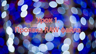 Урок 1.  Проявка RAW файла