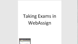 Taking Exams in WebAssign
