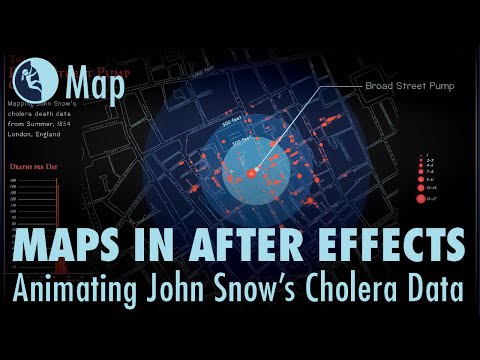 Adobe After Effects Animated Epidemiology Map of John Snow's Cholera Data, 1854