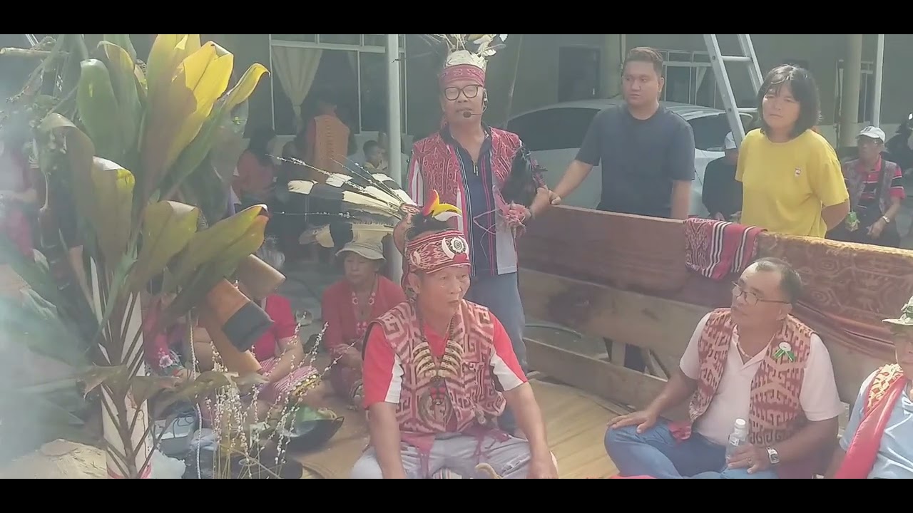 Borneo dayak(iban)traditional  skill(BEGAWAI SANDAU ARI)at new longhouse/surprise by (SYLVIA G)