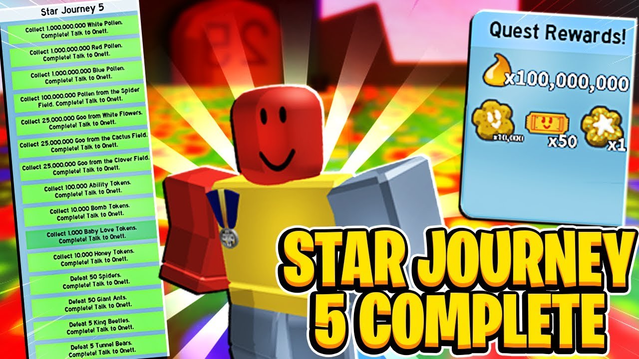 Onetts Star Journey 5 Complete In Roblox Bee Swarm Simulator Youtube
