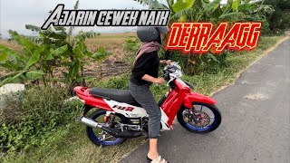 CEWEK NEKAT COBA NAIKIN MOTOR FIZR !