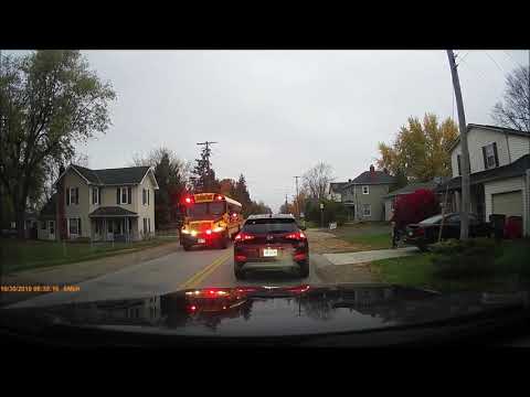 Car thinks about running a school bus stop sign - Dashcam Dummy 10.30.19
