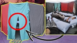 Epic 16ft trampoline blanket fort! Should we do a 24HR Challenge? Teased you guys about an upcoming event my brother and I 