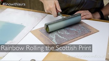 Multi block Lino Print with Laura: Episode 24 -  Rainbow Rolling a Multiblock Lino Print