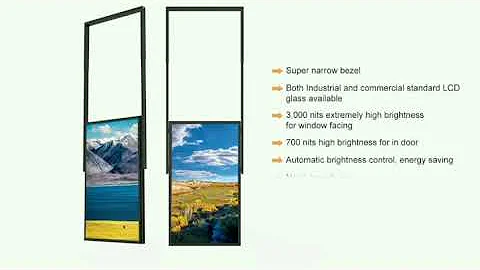 High brightness 55inch 3000nits digital window facing screen advertising player indoor AVLink cheap