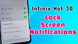 How to show lock screen notifications for Infinix Hot Phone