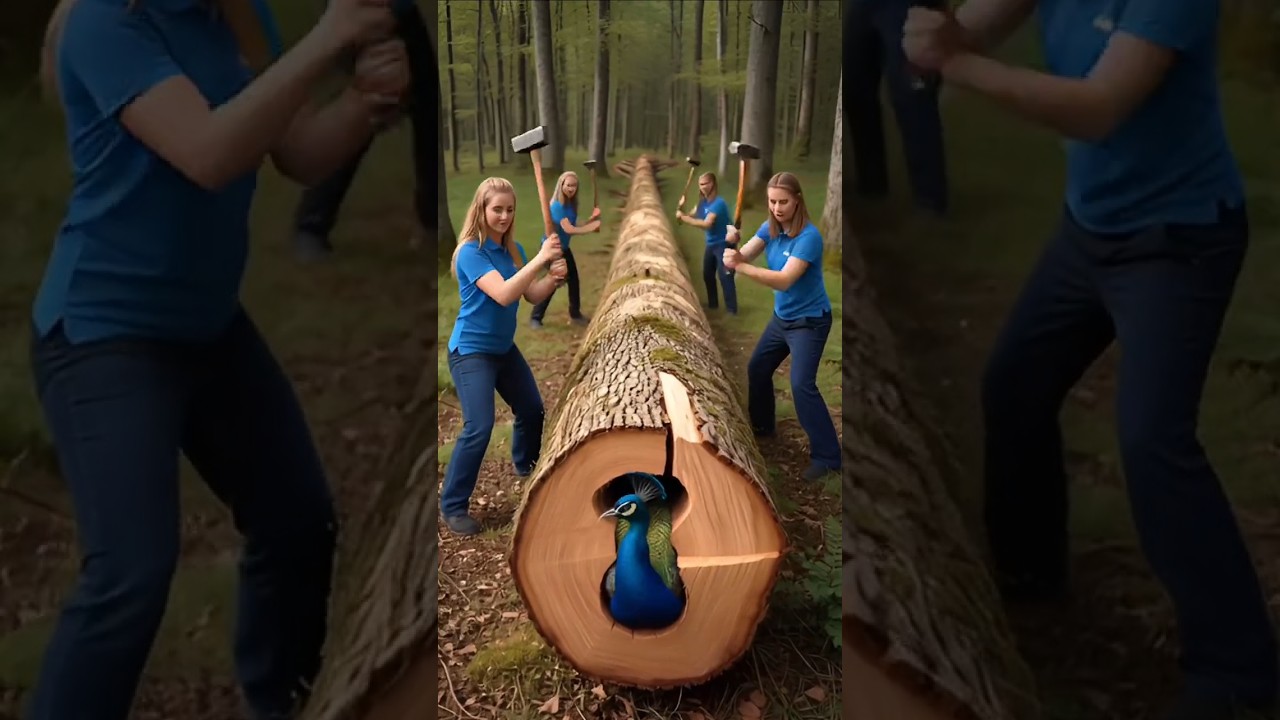 Rescue Peacock from Giant Log  Emotional Animal Rescue Story