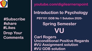 PSY101 GDB NO 1 Solution 2020-Spring Semester-VU-Introduction to Psychology