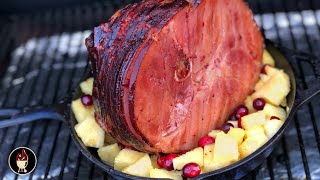 Double Smoked Ham With Chipotle Pineapple Glaze on Z Grills Pellet Grill