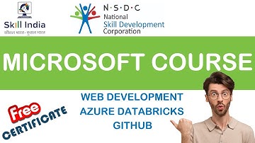 Microsoft Free Course with Certificate | Web development | Azure Databricks | Github
