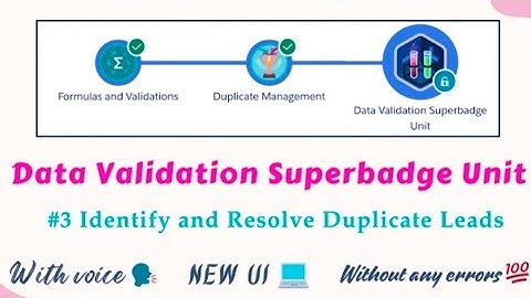 Data Validation Superbadge Unit | Identify and Resolve Duplicate Leads Unit - 3