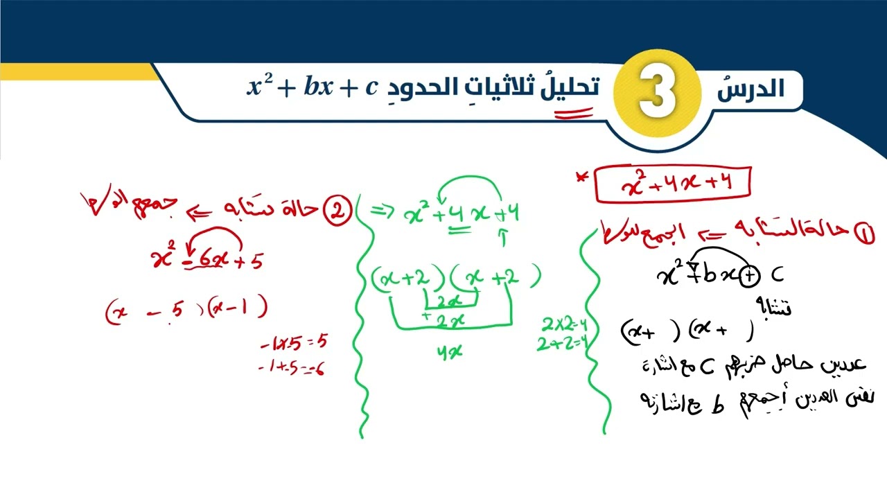 تحليل ثلاثيات الحدود(كامل ) |الصف الثامن 