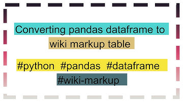 Converting pandas dataframe to wiki markup table