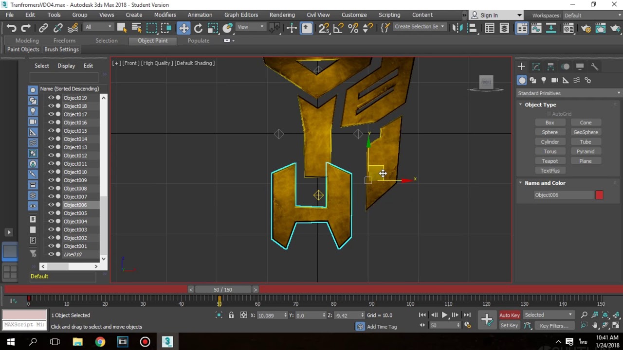 3DsMax | ใช้ auto key และ set key ทำ Animation - YouTube