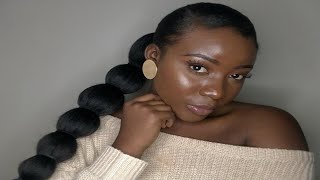 RUBBER BAND PONYTAIL TUTORIAL/ QUICK NATURAL HAIR STYLE.