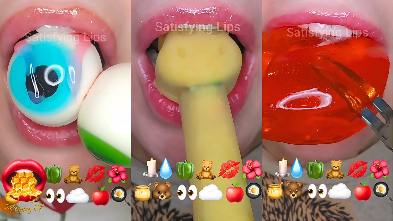 Satisfying ASMR Eating Emoji Food Compilation Mukbang - YouTube