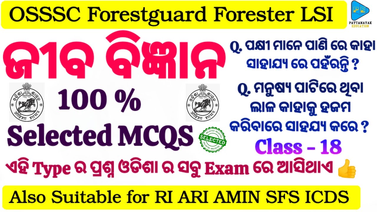 Biology Most Important MCQS || General Science Important Questions by  @PATTANAYAKEDUCATION || GK GS