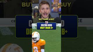 Colton Hood's selection by the Giants landed a B+ from Mike Renner #nfldraft #giants