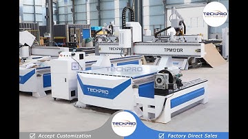 TechPro Newly Completed 4 Axis Cnc Router With Rotary Axis For 3D Working Test