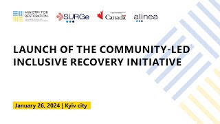 Launch of the Community Led Inclusive Recovery initiative (CLIR)