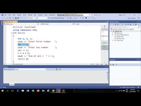 C++ PROGRAM VISUAL STUDIO 2019 SUM OF TWO INTEGERS