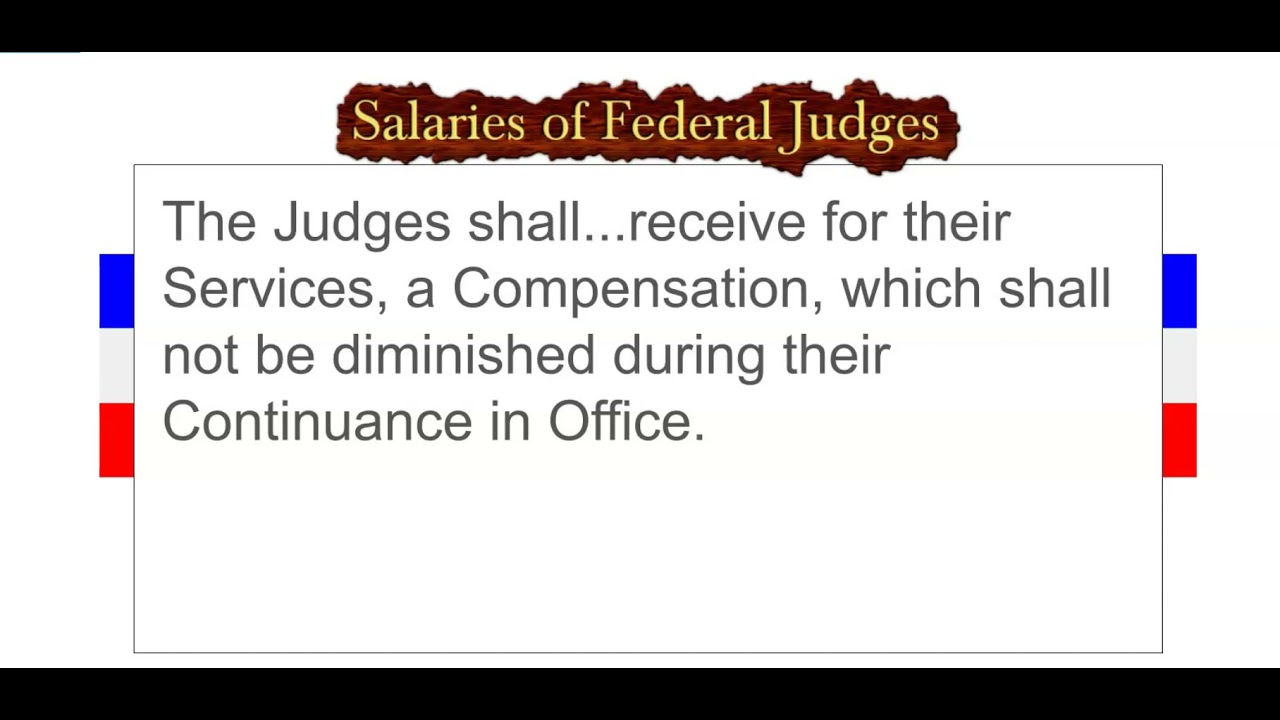 Salaries of Federal Judges YouTube
